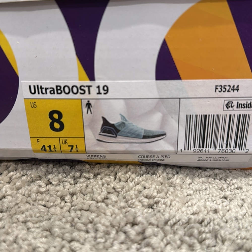 Adidas UltraBoost 19. Men’s size 8/women’s 9.5. - Picture 3 of 4